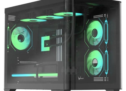 Case ARGB Formula V Line Crystal U2M Floe Black 4711401663843 | Mid Tower | Micro-ATX Mini-ITX | RGB | 3 Ventiladores ARGB 120mm