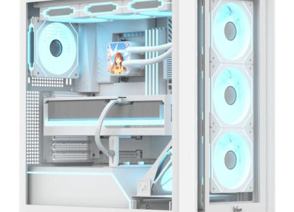CASE ARGB FORMULA V AIR POWER G8 FLOE WHITE MID TOWER VENTILADORES 5 DE 120 MM CON MALLA FRONTAL Y VIDRIO LATERAL 4711401663904