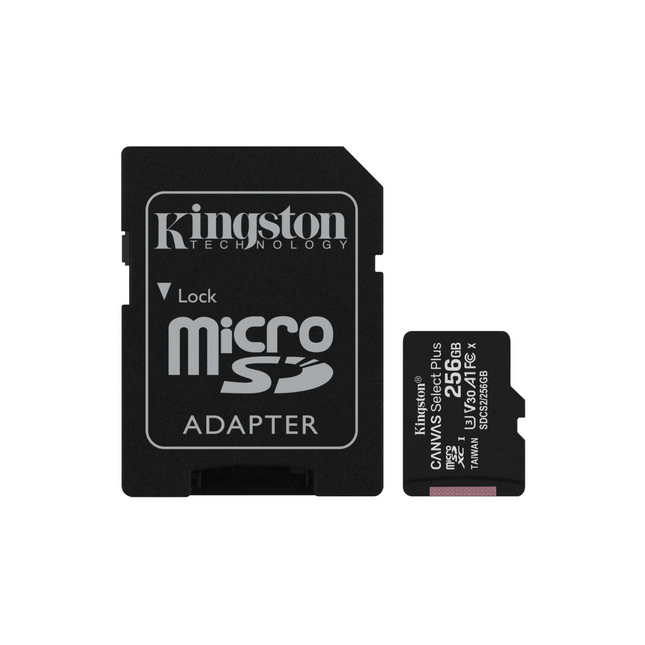 Memoria MicroSD Kingston Canvas Select Plus | 256GB | Clase 10 UHS-I | SDCS2/256GB | A1 | 100MB/s