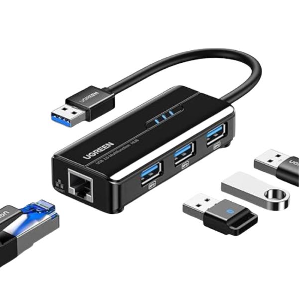 HUB UGREEN 5 EN 1 PUERTOS USB 3.0 / GIGABIT / ETHERNET 20265