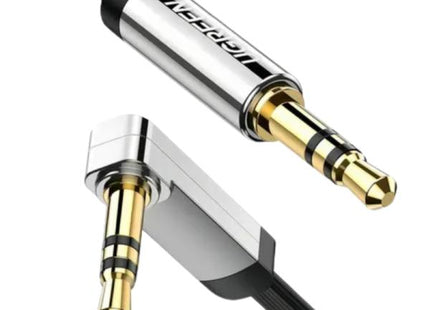 Cable UGREEN AV119 | 3.5mm Macho Recto a Macho Ángulo Plano | 1 m | Audio Estéreo