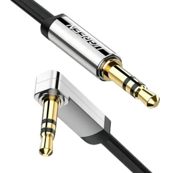 Cable UGREEN AV119 | 3.5mm Macho Recto a Macho Ángulo Plano | 1 m | Audio Estéreo