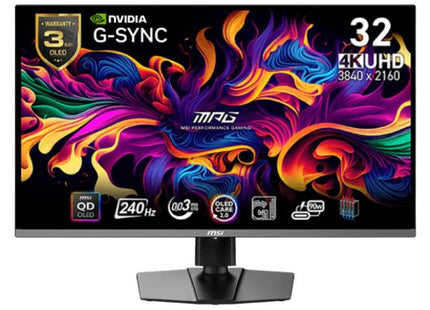 MONITOR MSI MPG 321URX QD-OLED 31.5" PLANA 3840X2160 240HZ QD-OLED G-SYNC DISPLAYPORT / HDMI / USB-C  9S6-3DD29A-002