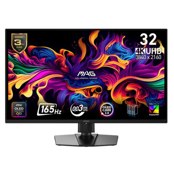 MONITOR GAMING MSI MAG 322UP QD-OLED E16 31.5" PLANA 840X2160 165HZ QD-OLED G-SYNC / FREESYNC HDMI / DISPLAYPORT / USB-C 9S6-3DD29A-070