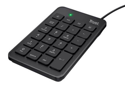 Detalle de conexión USB del teclado numérico Trust Xalas con cable integrado