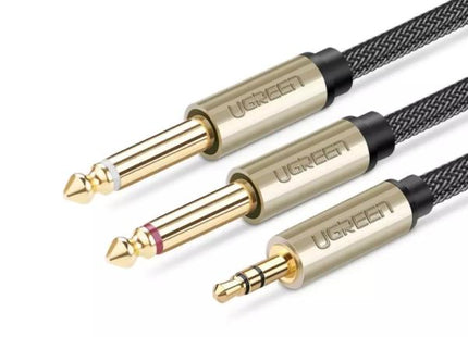 Cable de Audio UGREEN AV126 3.5mm TRS a Dual 6.35mm TS | 2M | Alta Calidad de Sonido