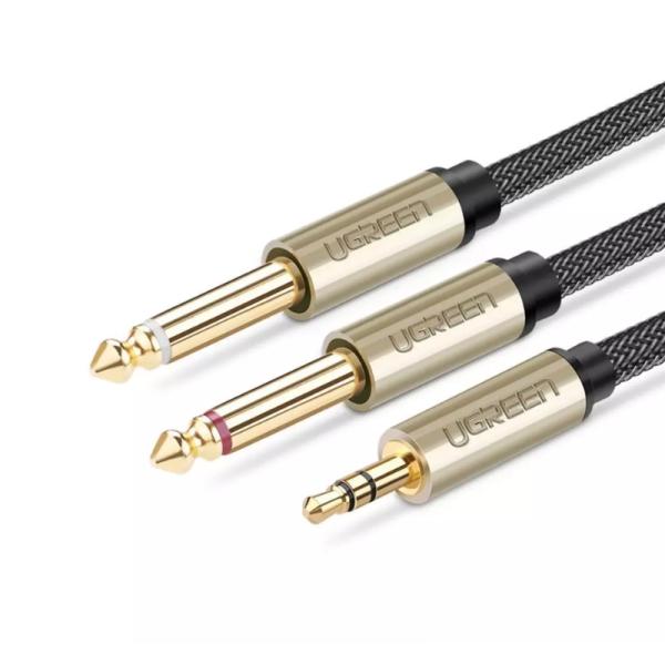 Cable de Audio UGREEN AV126 3.5mm TRS a Dual 6.35mm TS | 2M | Alta Calidad de Sonido