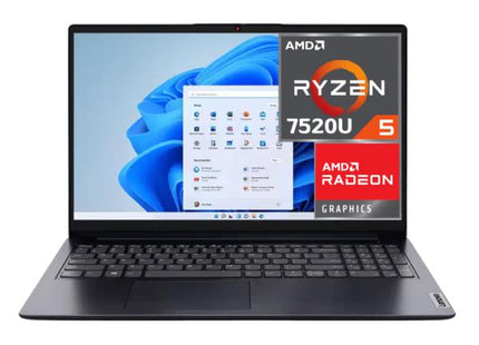 LAPTOP LENOVO IDEAPAD 1 15.6" RYZEN 5-7520U 8GB 256GB INGLÉS WIN 11 82VG00WXUS