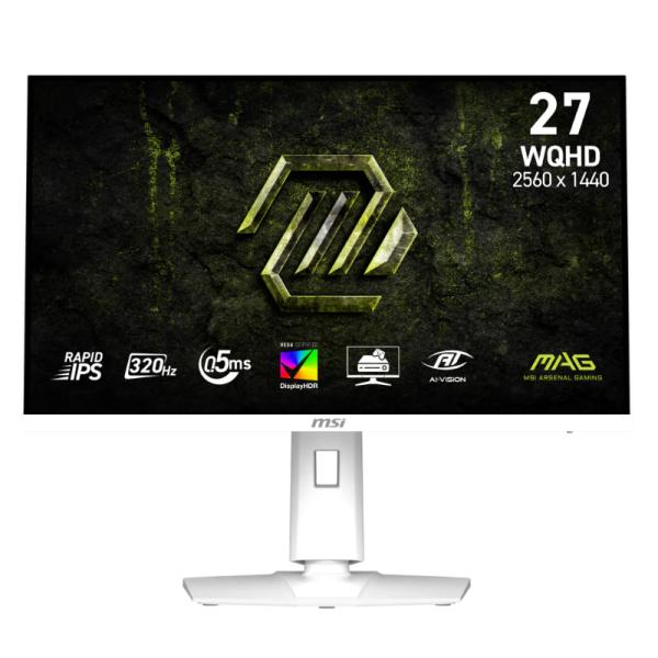 MONITOR GAMING MSI MAG 274QRFW X32 27? PLANA WQHD 2560X1440 320HZ RAPID IPS NVIDIA G-SYNC COMPATIBLE AMD FREESYNC PREMIUM DISPLAYPORT / HDMI 2.1 / AUDIO OUT 9S6-3CE49H-036