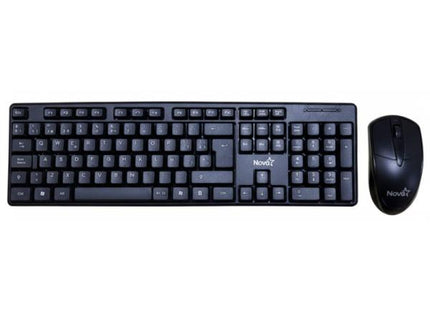 Combo teclado y mouse Nova KB3782U0001C alámbrico USB vista frontal completa