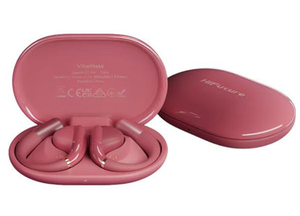 Audífonos HIFUTURE VIBEMATE inalámbricos Bluetooth color rosa con diseño open-ear ergonómico