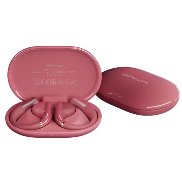 Audífonos HIFUTURE VIBEMATE inalámbricos Bluetooth color rosa con diseño open-ear ergonómico