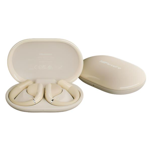 Audífonos HiFuture VibeMate color latte con diseño open-ear ergonómico