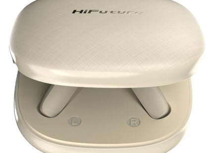 Audífonos HiFuture Sonic Core inalámbricos Bluetooth color latte con estuche de carga