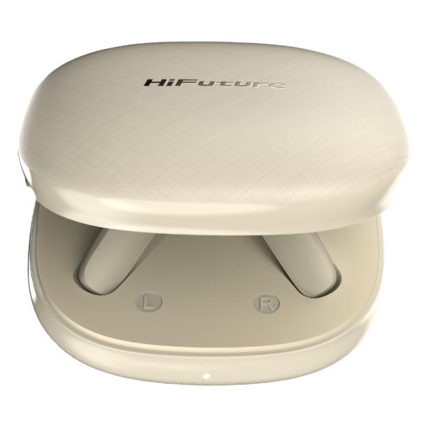 Audífonos HiFuture Sonic Core inalámbricos Bluetooth color latte con estuche de carga