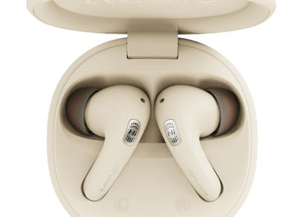 Audífonos HiFuture FlyBuds4 AI color latte con estuche de carga Bluetooth 5.4