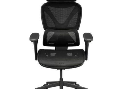Silla ergonómica ThunderX3 XTC Pro 360 Mesh negra vista frontal completa