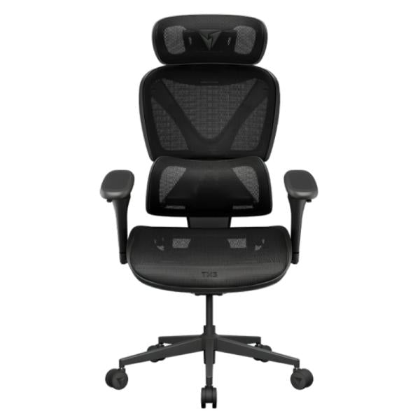 Silla ergonómica ThunderX3 XTC Pro 360 Mesh negra vista frontal completa