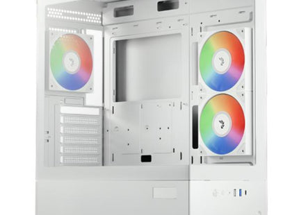 Case Gaming Aerocool P500D blanco con panel lateral de vidrio templado y ventiladores RGB