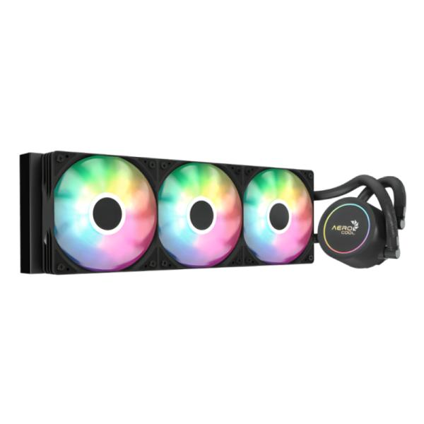 Enfriamiento líquido Aerocool Abyss L360R AIO con bomba RGB y radiador 360mm vista frontal completa