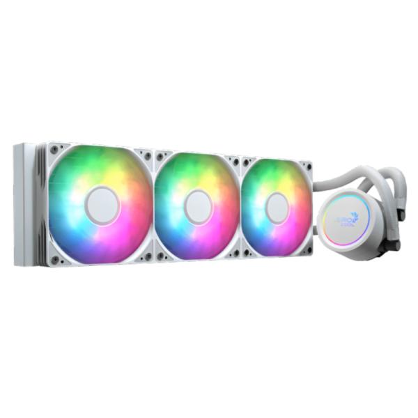 Sistema enfriamiento líquido AeroCool Abyss L360R blanco con radiador 360mm y ventiladores RGB