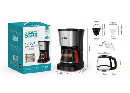 Sistema de filtrado eficiente cafetera eléctrica Winning Star 12 tazas