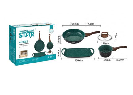 Set de Ollas Winning Star ST-5214, Aluminio, 4 Piezas