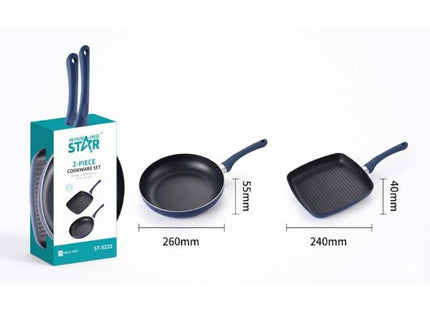Set de Sartenes Winning Star ST-5222, Aluminio, 2 Piezas