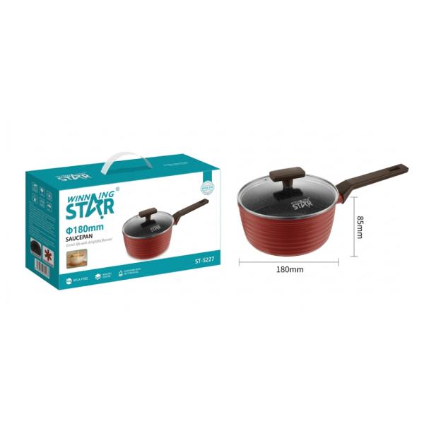 Cacerola Antiadherente Winning Star ST-5227, de Aluminio 18 cm x 8.5 cm
