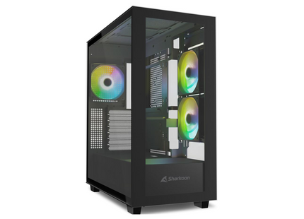 Case Sharkoon Rebel C60 RGB | ATX | Media Torre | Vidrio Templado | 4 Ventiladores RGB | Negro