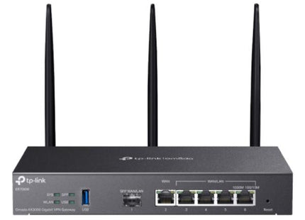 Switch TP-Link Omada ER706W vista frontal con puertos SFP y RJ45 Gigabit