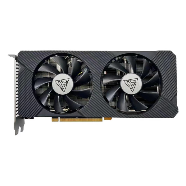 Tarjeta de video ARKTEK AKR5600D6S6GH1 vista frontal con ventiladores de enfriamiento