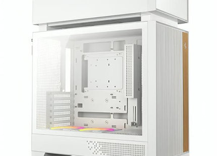 Case Deepcool CL660 blanco mid tower vista frontal con ventiladores 120mm