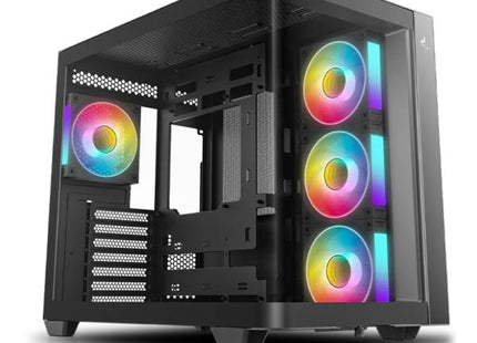 Case DEEPCOOL CG530U mid tower negro con panel lateral de vidrio templado y 4 ventiladores RGB