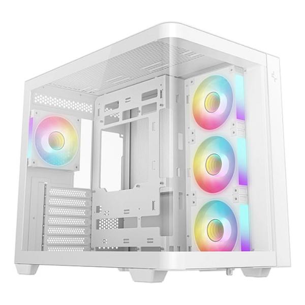CASE DEEPCOOL CG530U 4F WH MID TOWER VENTILADORES 4 DE 120MM CON PANEL LATERAL Y FRONTAL R-CG530U-WHAGA4-G BLANCO