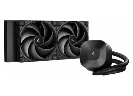 Sistema de enfriamiento líquido DEEPCOOL LE240 V2 ZERO DARK AIO con radiador 240mm negro vista frontal