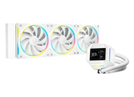 Sistema de enfriamiento líquido DEEPCOOL LM360 WH blanco con radiador 360mm vista frontal completa