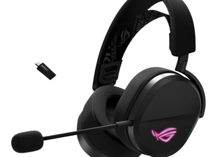 Headset gaming ASUS ROG Pelta negro con iluminación RGB vista frontal
