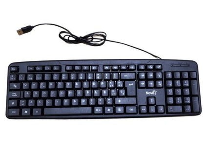Teclado Nova KB3802U membrana negro con teclas en español y cable USB