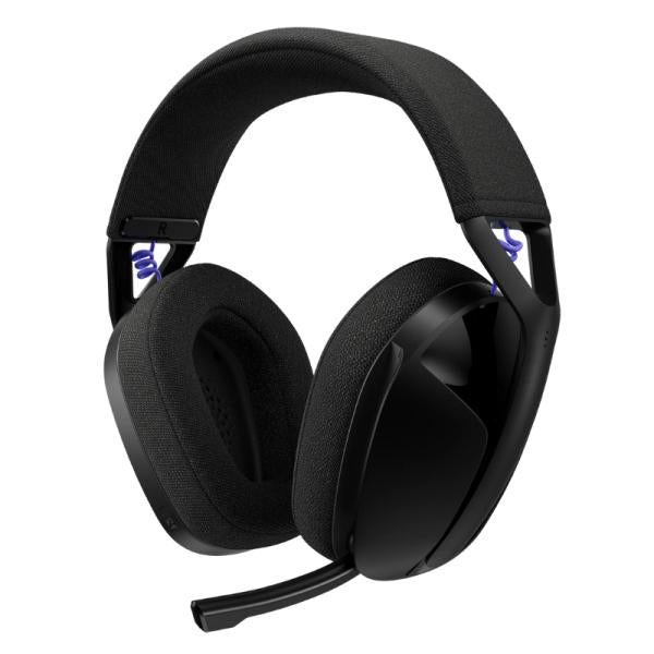Headset gaming Logitech G321 inalámbrico negro vista frontal con micrófono omnidireccional
