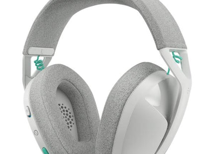 Headset Gaming Logitech G321 inalámbrico color blanco vista frontal con micrófono omnidireccional