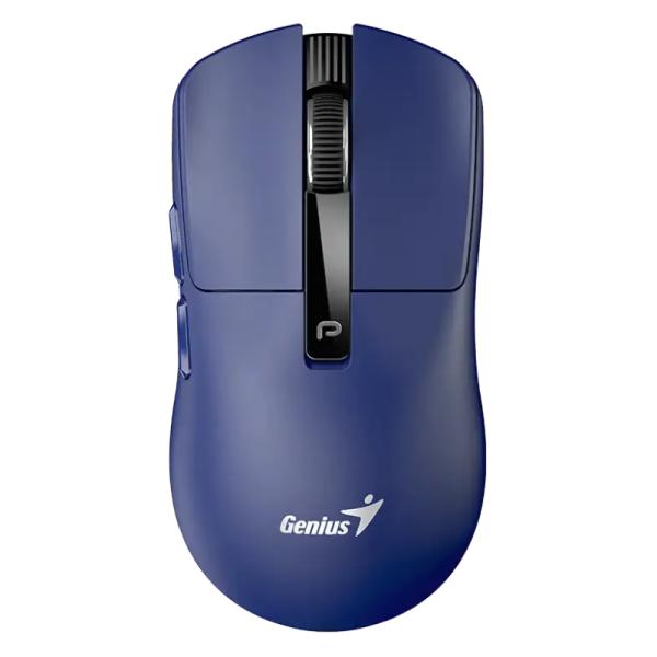 Mouse Genius NX-8280S Bluetooth azul vista frontal con diseño ergonómico