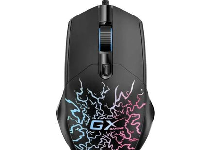 Mouse gaming RGB Genius Scorpion M300 negro con iluminación LED multicolor vista frontal