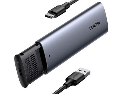 Encapsulador UGREEN CM400 USB-C para SSD M.2 SATA con cable 50cm vista frontal