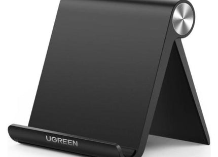 Soporte de escritorio UGREEN LP115 negro plegable para teléfono y tablet vista frontal