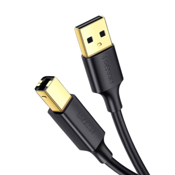 Cable USB impresora UGREEN US135 con conectores USB-A y USB-B de 1.5 metros