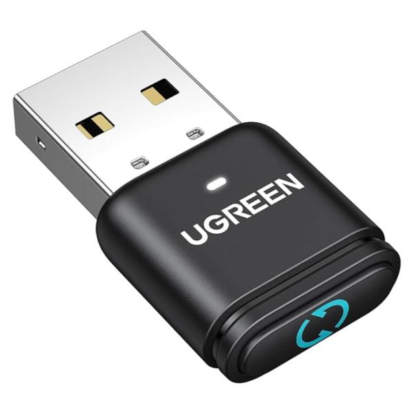 Adaptador Bluetooth USB UGREEN BT301 dongle plug and play vista frontal