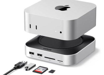 Dock Station UGREEN CM841 USB-C 10 puertos vista frontal con conectores