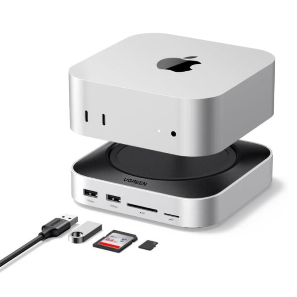 Dock Station UGREEN CM841 USB-C 10 puertos vista frontal con conectores