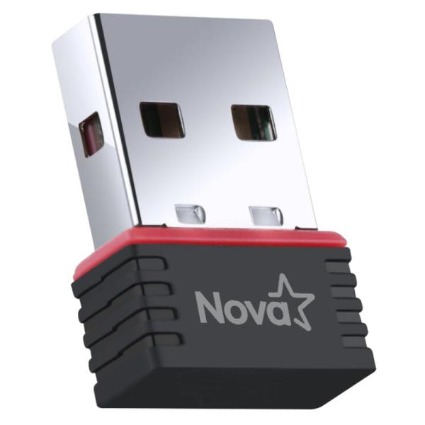 Adaptador WiFi USB Nova UWF-700 150Mbps vista frontal con conector USB